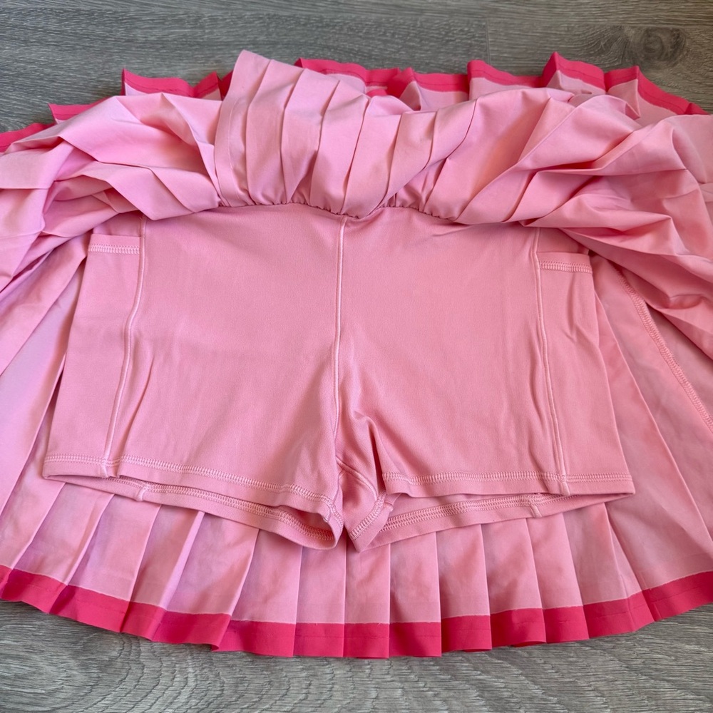 OFFLINE By Aerie Pink Tint High Rose Tiebreaker Pleated Mini Tennis Skort - Picture 3 of 11
